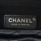 Caviar Calfskin Quilted Small Top Handle Flap Black