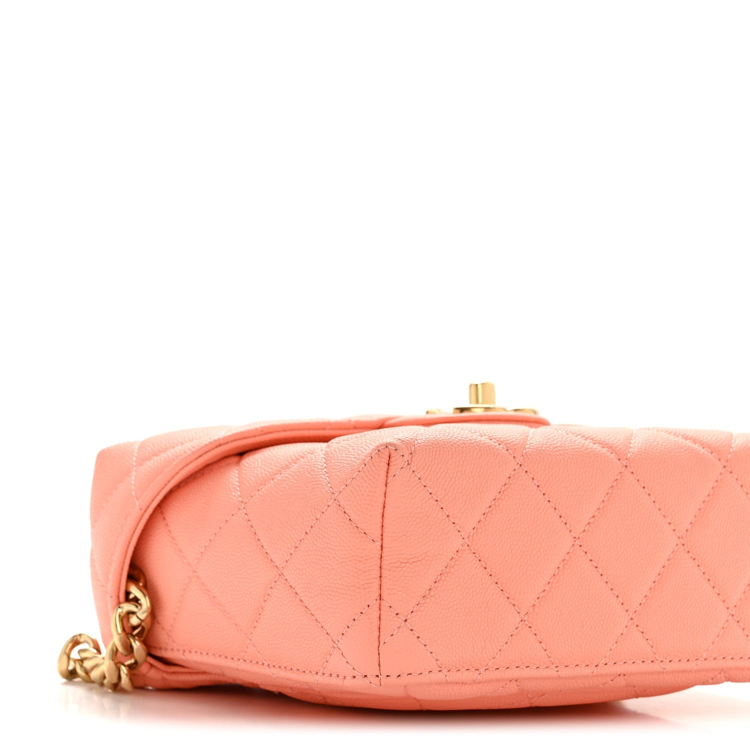 Caviar Quilted Handy Box Vanity Case Orange