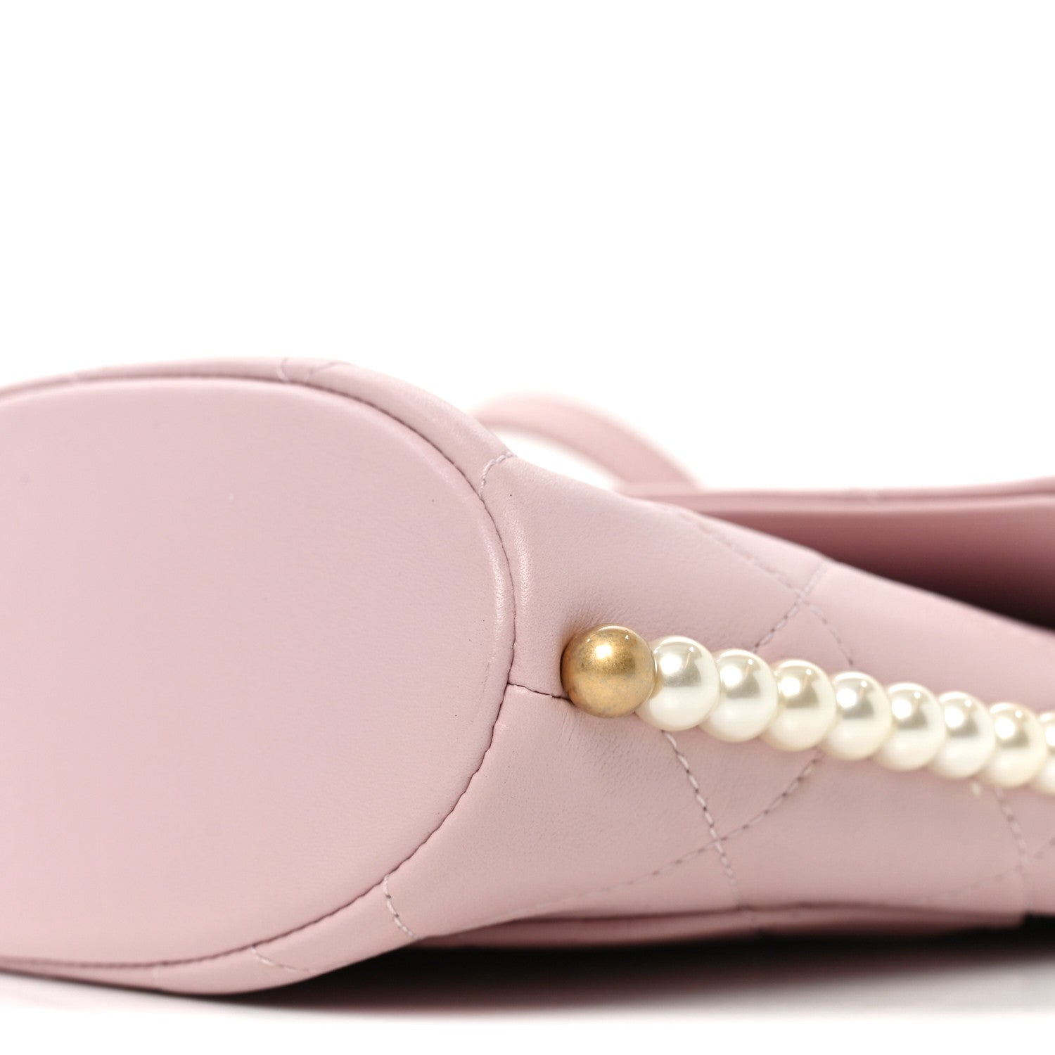 Calfskin Quilted Pearl Small About Pearls Hobo Bag Light Pink
