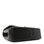 Lambskin Quilted Jumbo Double Flap Black