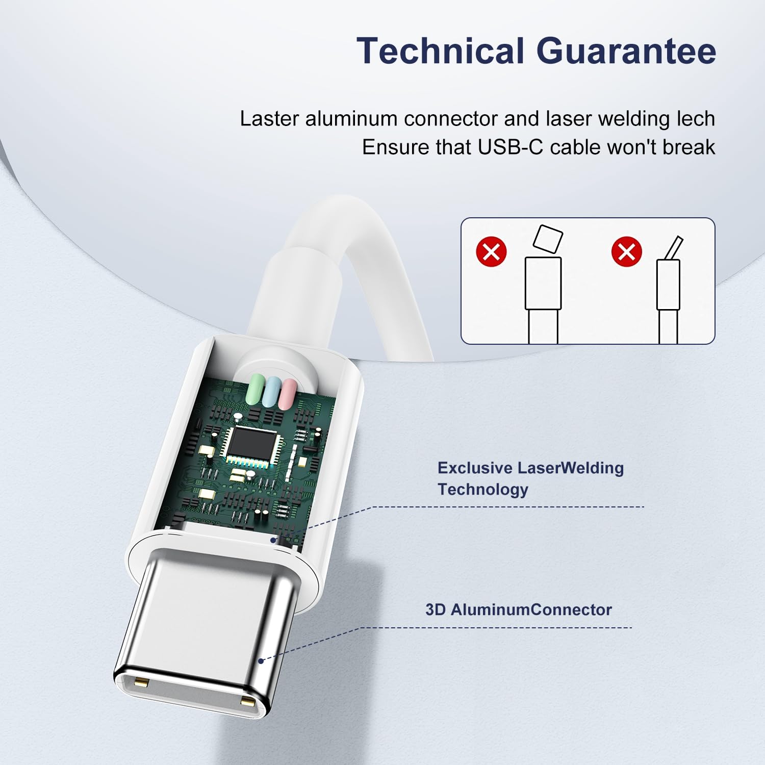 Entronix Type-C to Type-C Charger Cable, 3-Pack [3FT] USB-C Cable Compatible with Android