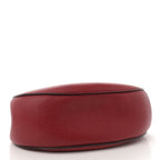 Grained Calfskin Lambskin Bi-Color Drew Shoulder Bag Red