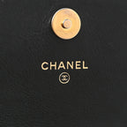 Calfskin Quilted Enchained Wallet On Chain WOC Black