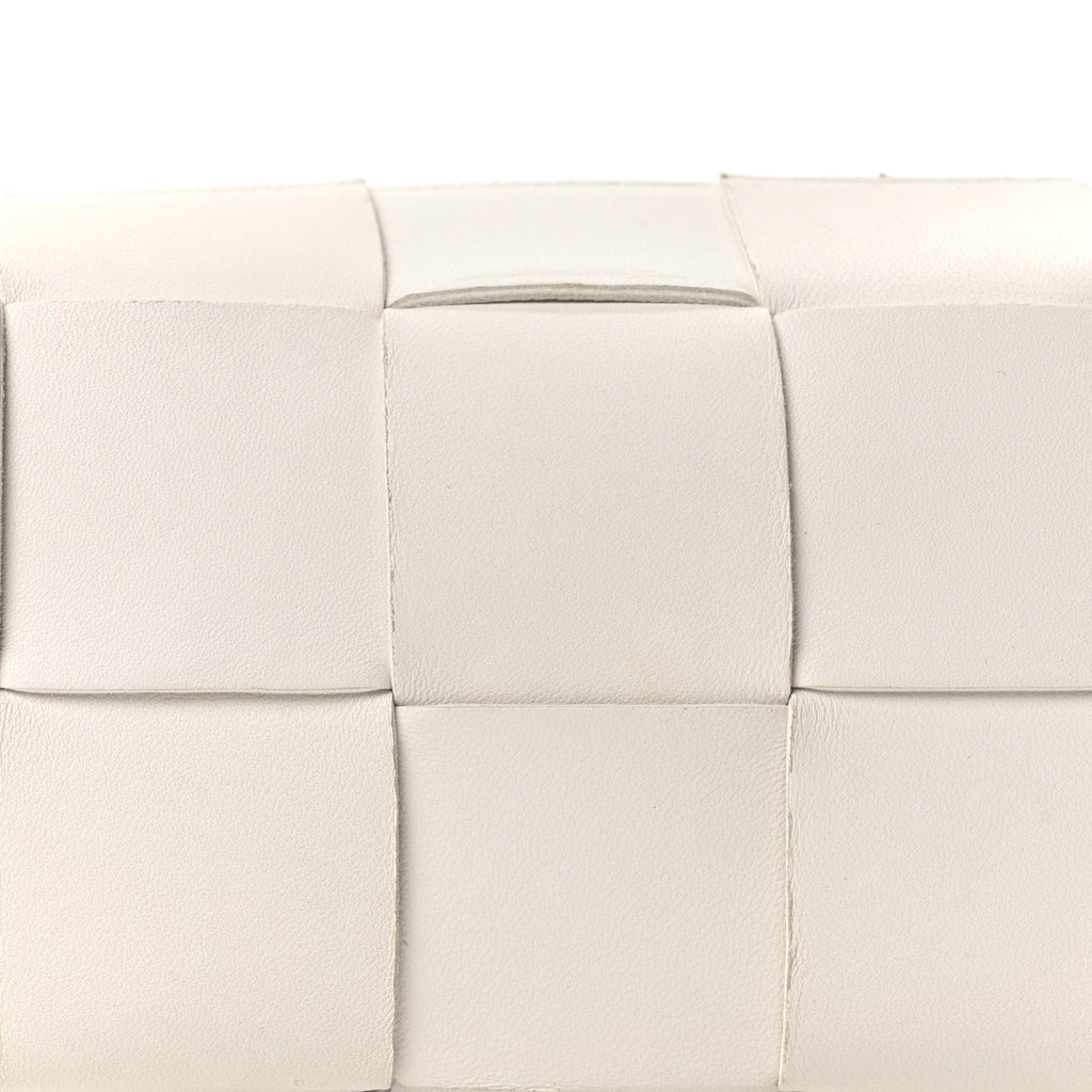 Lambskin Maxi Intrecciato Small Brick Cassette Bag White