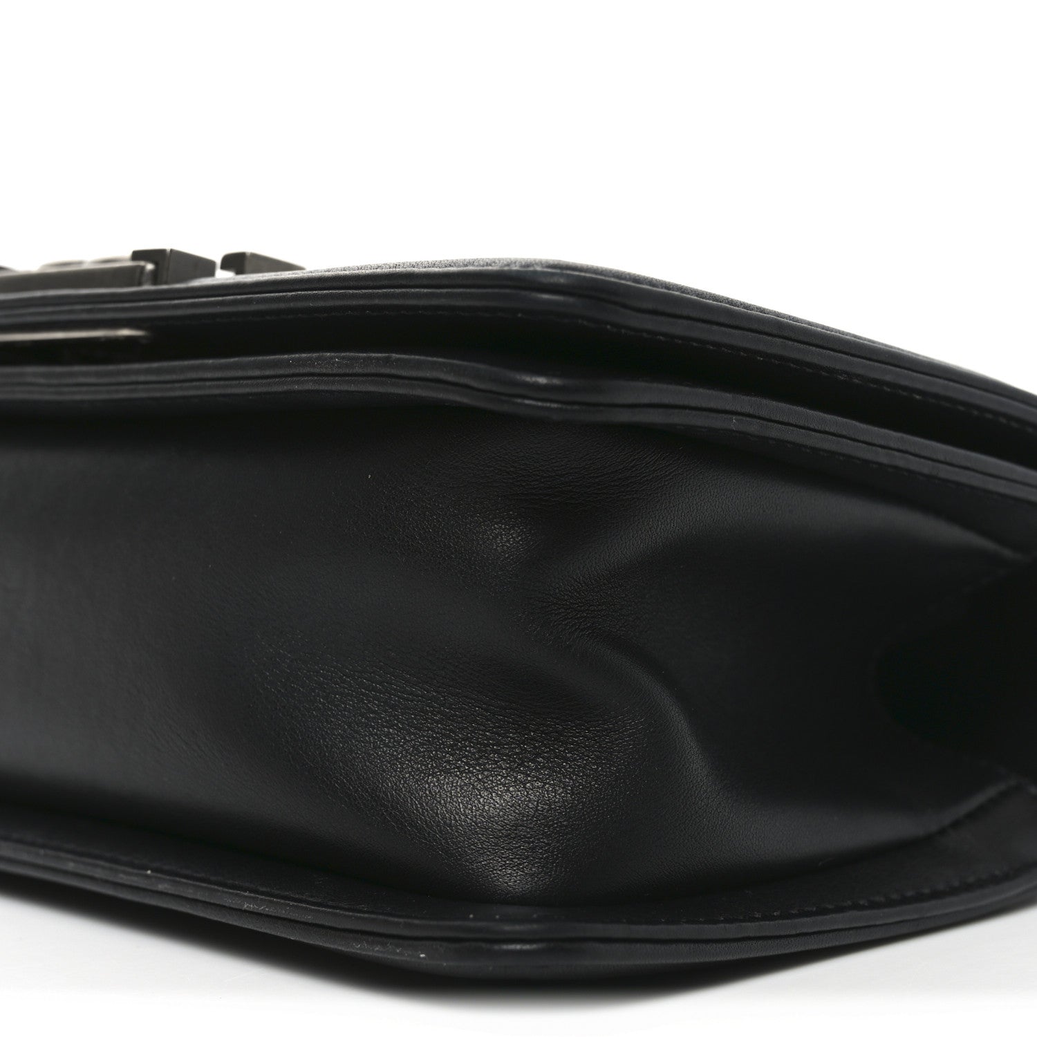 Lambskin Quilted Small Boy Flap Black