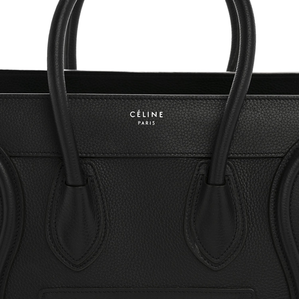 Drummed Calfskin Micro Luggage Black