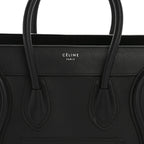 Drummed Calfskin Micro Luggage Black
