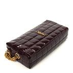 Patent Calfskin Carre Quilted Cassandre Pouch On Chain Purple