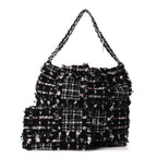 Tweed Patchwork Quilted Small Chanel 22 Black Pink White