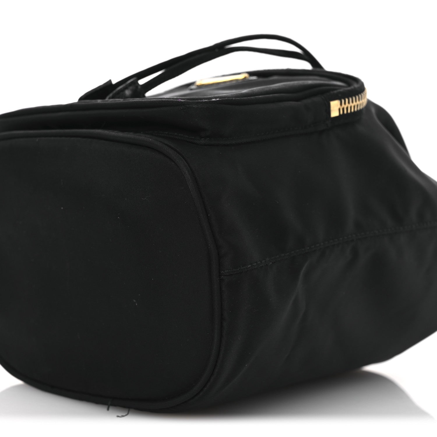 Saffiano Tessuto Nylon Mini Bucket Crossbody Bag Black