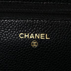 Caviar Quilted Wallet on Chain WOC Black