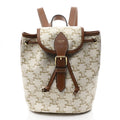 Triomphe Canvas Calfskin Mini Folco Backpack White
