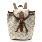 Triomphe Canvas Calfskin Mini Folco Backpack White