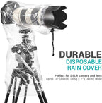 Movo (5 Pack) RC1 Clear Rain Cover for DSLR Camera & Lens up to 18 Long