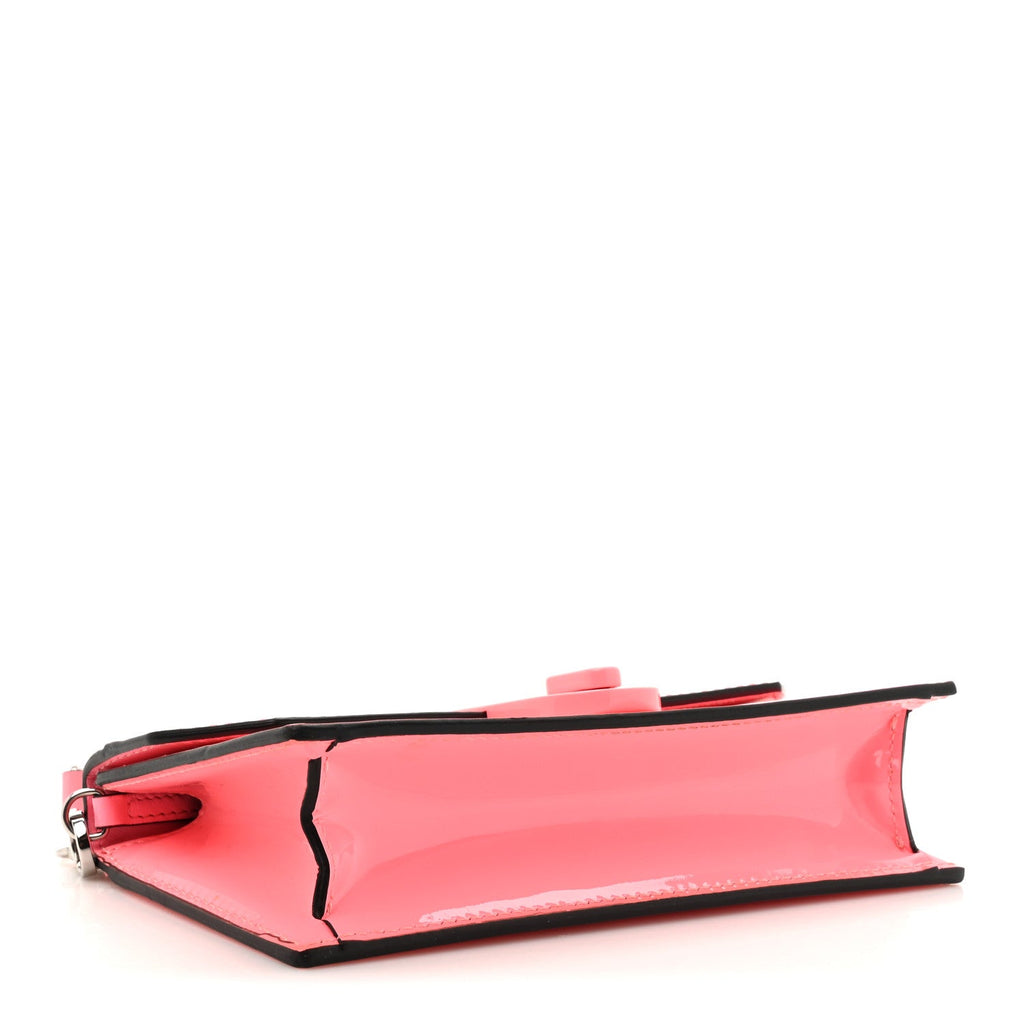 Patent Calfskin Small Elisa Baguette Bubble Gum