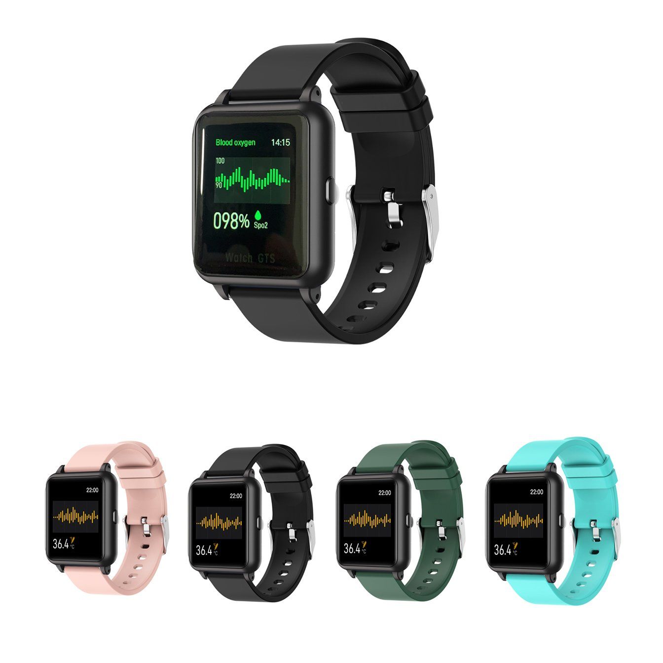 Smart Watch With Live Oximeter; Thermometer And Pulse Monitor With Activity Tracker - Pink