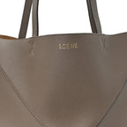 Grained Calfskin Medium Puzzle Fold Tote Taupe