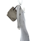 GG Plus Monogram Small Vertical Tote Dark Brown