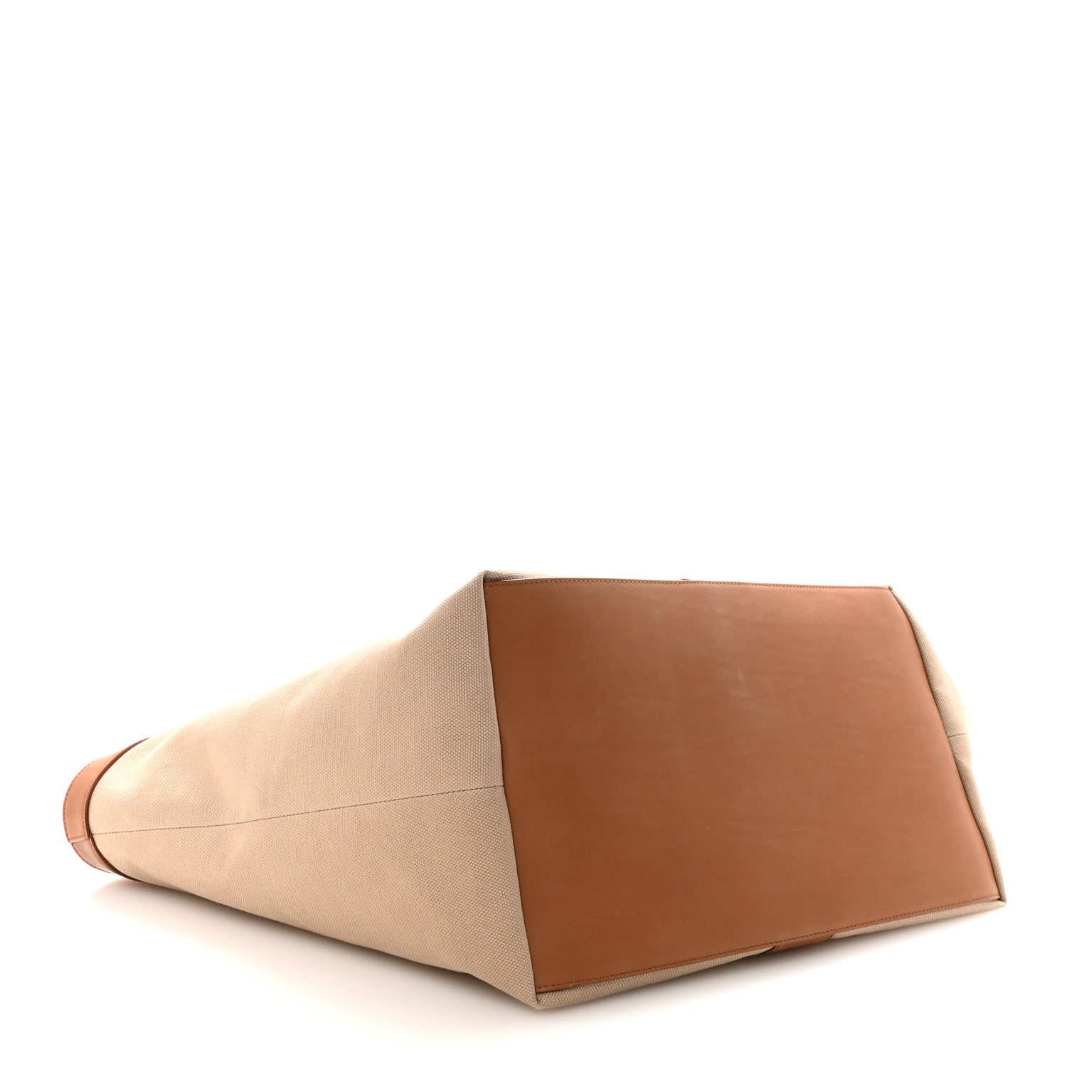 Canvas Calfskin Y Tote Tan Natural