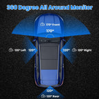 360° View FHD 4 Channel Dash Cam 1080P Front 480P Rear Left Right Inside Dash Camera With IR Night Vision Loop Recording Motion Detection Free 32GB MMC Card