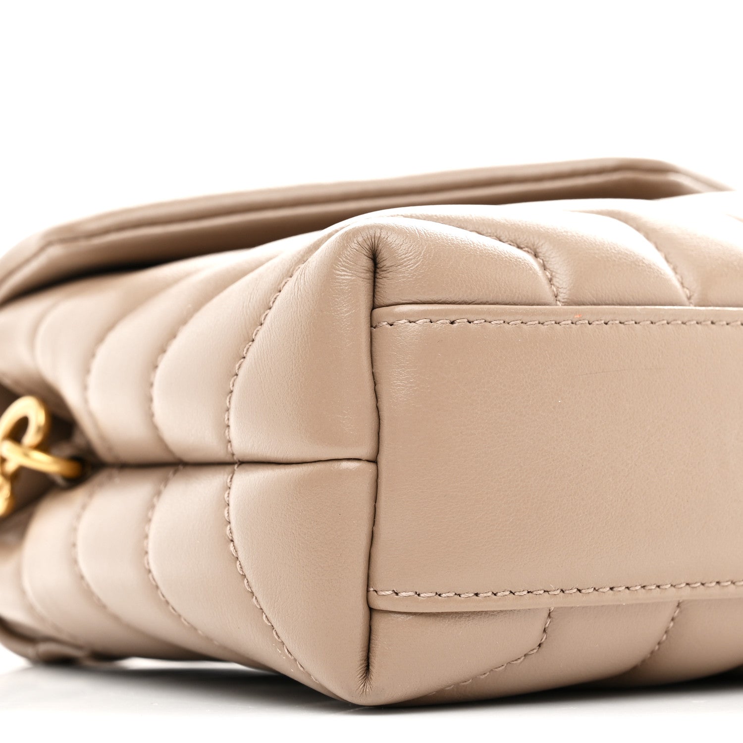 Calfskin Y Quilted Monogram Toy Loulou Crossbody Bag Dark Beige