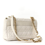 Supple Calfskin Cannage Medium Caro Bag Ivory