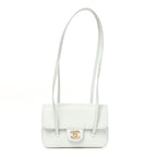 Shiny Caviar Mini Preppy Coco Shoulder Bag Light Blue