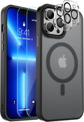 Entronix Bundle Compatible with iPhone 12 Pro - [Magnetic] Translucent Matte Case, 2 Clear Screen Protectors & 2 Camera Lens Protectors