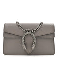 Dollar Calfskin Crystal Super Mini Dionysus Shoulder Bag Dusty Grey Black Diamond