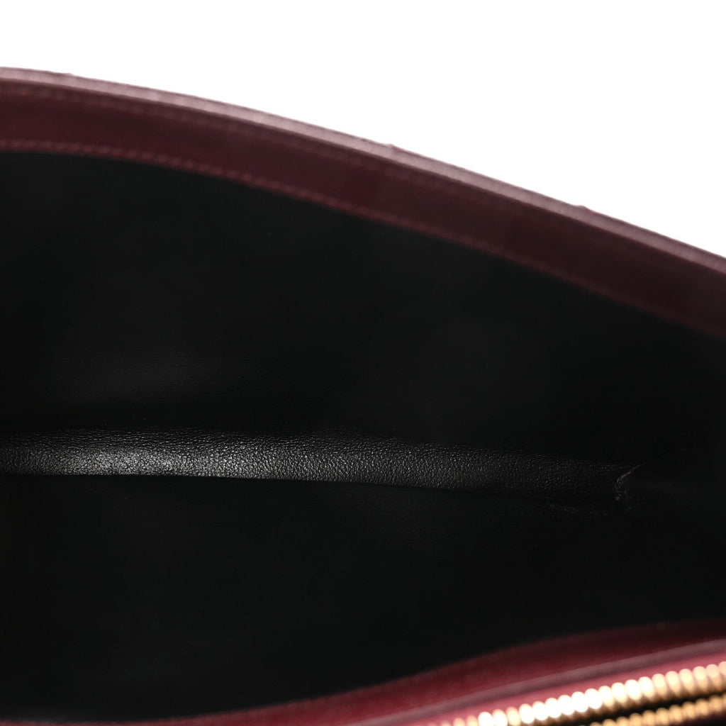 Grain De Poudre Matelasse Chevron Monogram Chain Wallet Rouge Legion