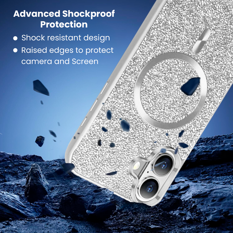 Entronix [Magnetic] Case Compatible with iPhone 17 - Rhinestone-Covered Back