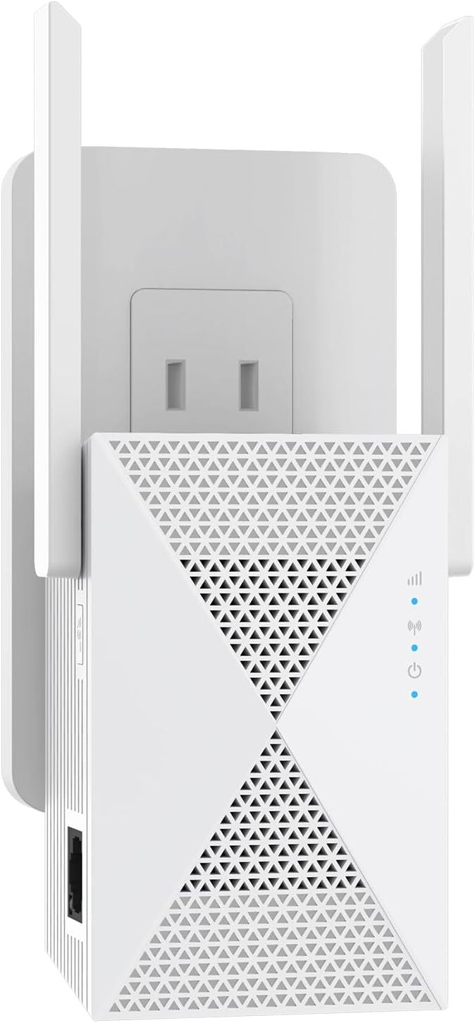 WiFi Extender Signal Booster - Coverage Up to 9999 sq. ft, Easy Setup, Long Range WiFi Extender, Ethernet Port & Access Point, and Stable Internet Performance with 60+ Devices