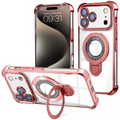 Entronix [Magnetic] Case Compatible with iPhone 17 Pro - [Clear Back] Luxury Glossy Gripstand