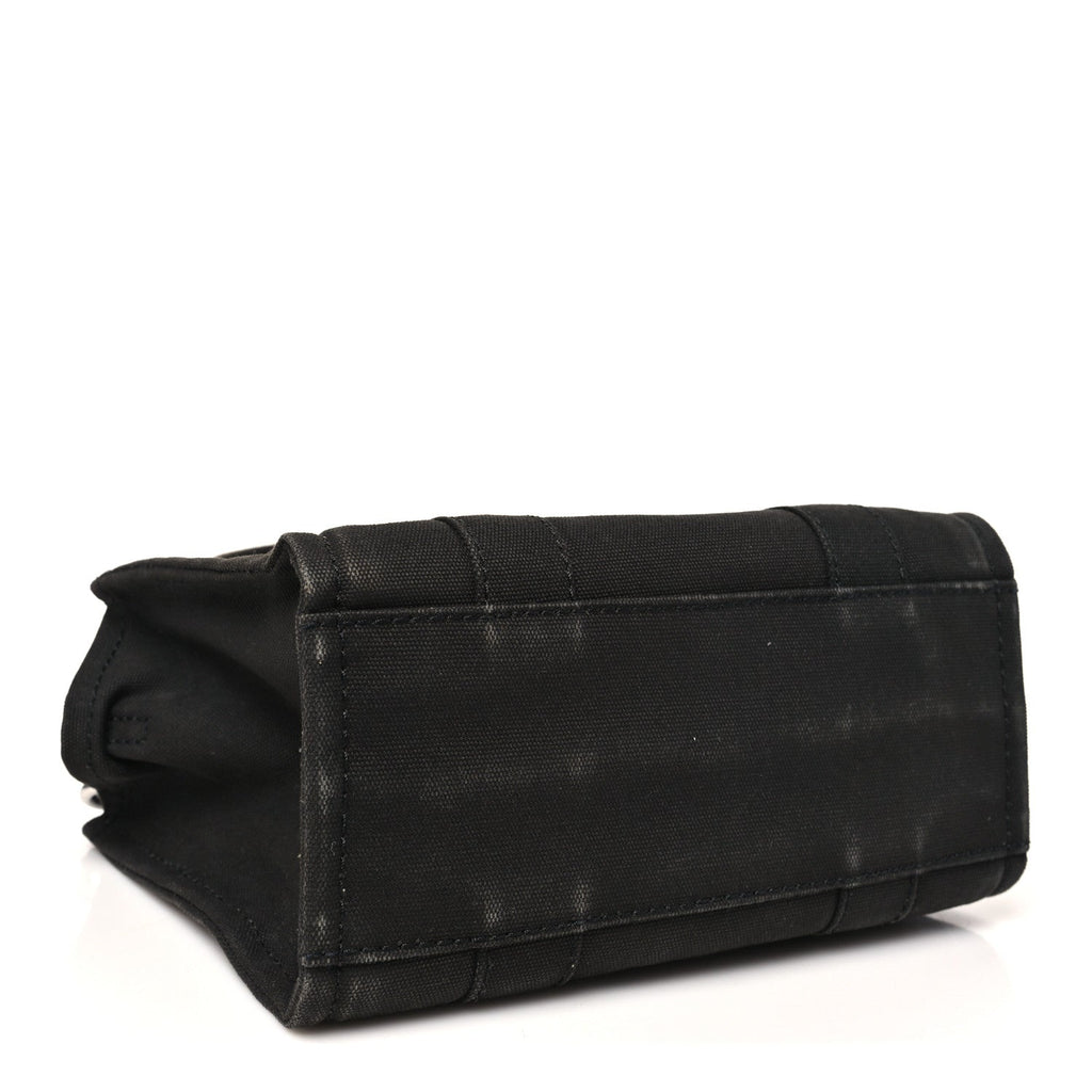 Cotton Canvas Small The Traveler Tote Bag Black