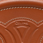 Smooth Calfskin Cuir Small Triomphe Oval Crossbody Purse Tan