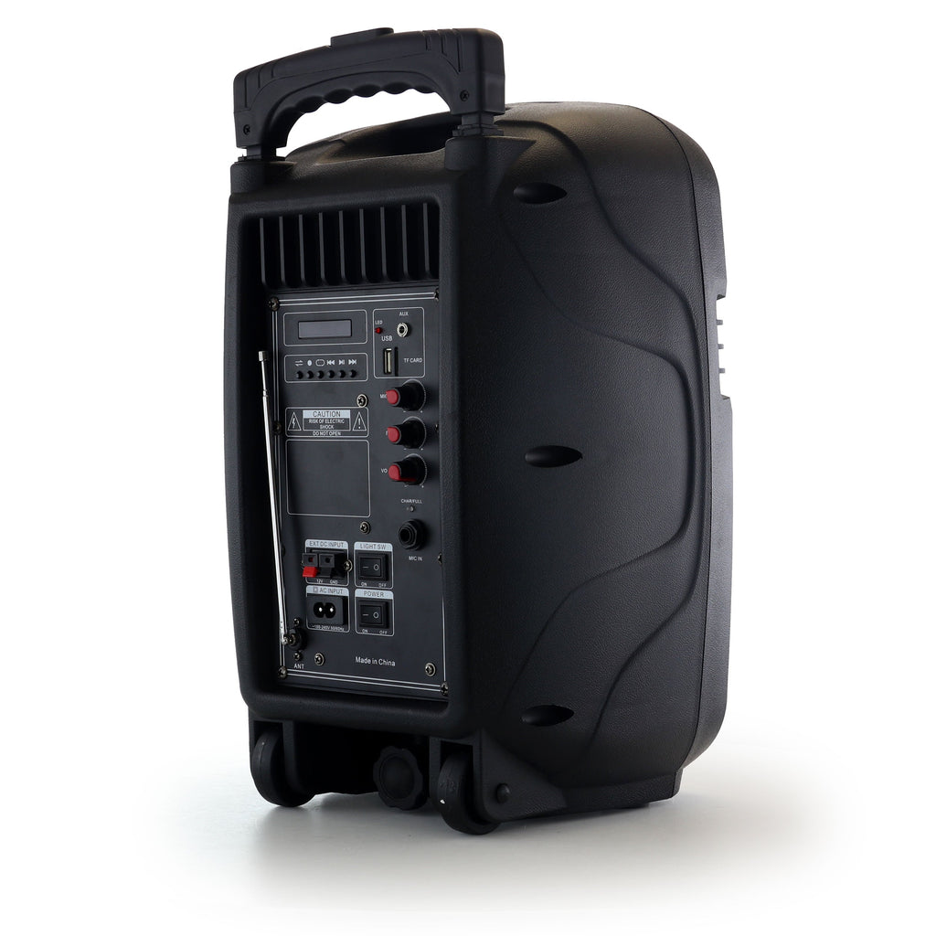 8 Inch 400 Watts Bluetooth Portable Party Speaker with USB, SD Input and Reactive Lights