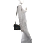 Calfskin Braided Mini My Own Frame Flap Black