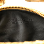 Laminated Calfskin Pressed Intreccio Mini Jodie Gold