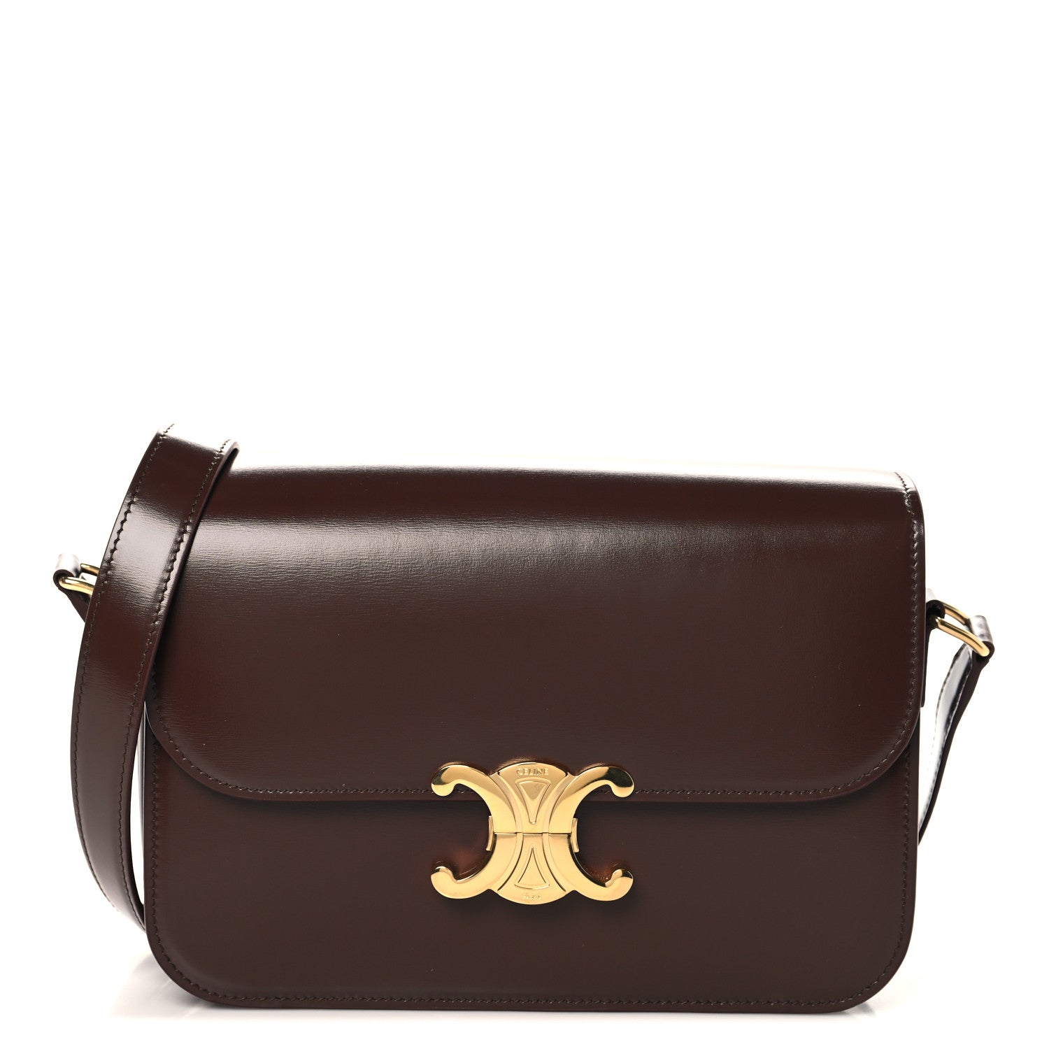 Shiny Calfskin Medium Triomphe Chestnut