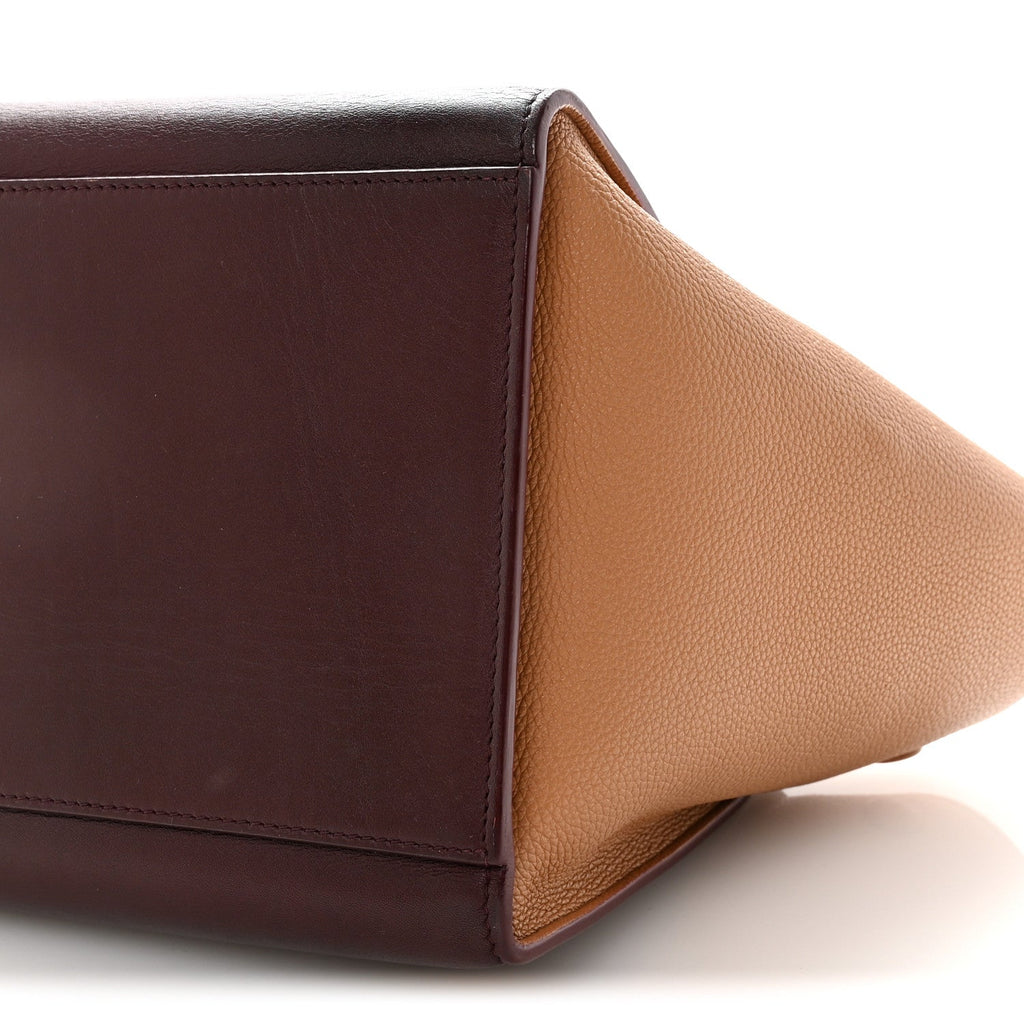 Satin Baby Grained Calfskin Small Tri-Color Trapeze Carmin