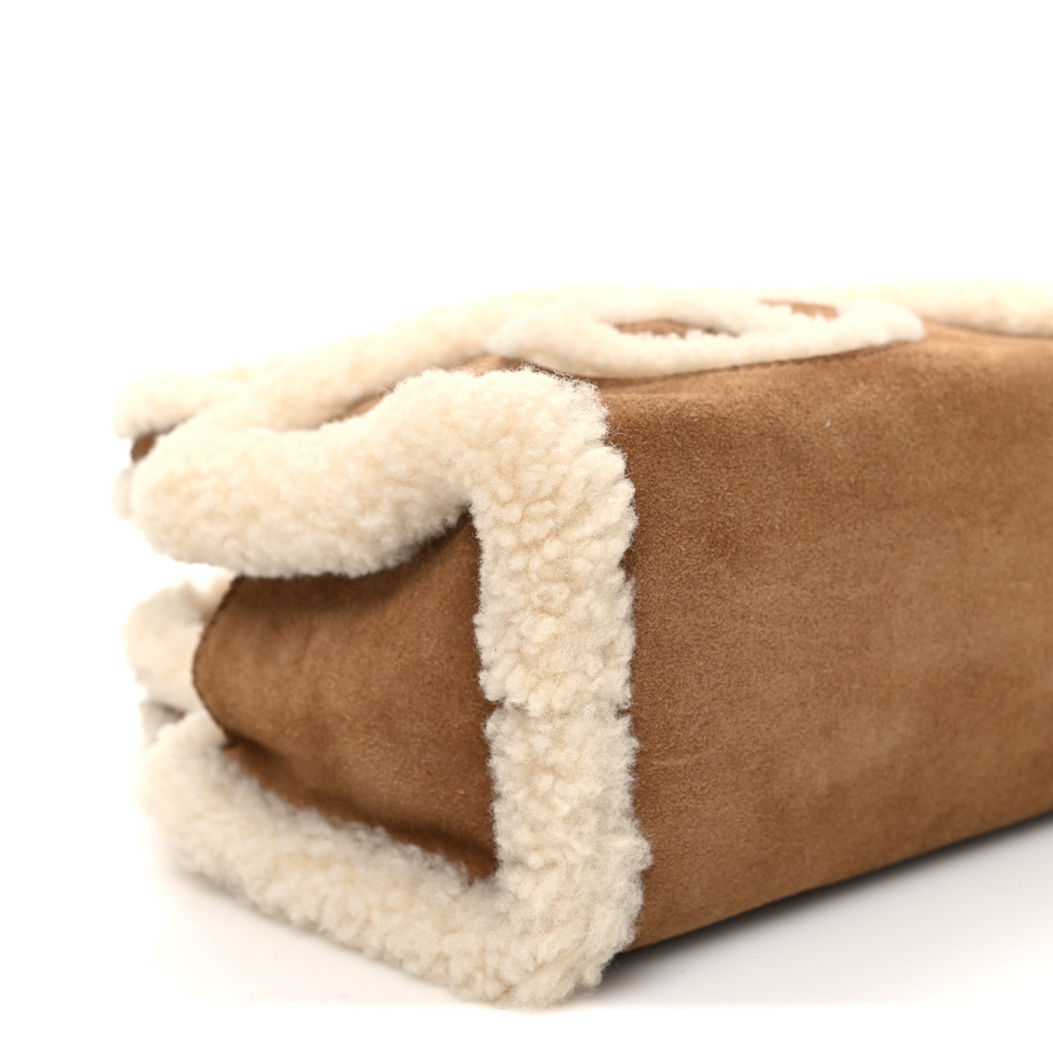 X UGG Suede shearling Small Shopping Bag Chestnut