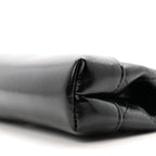 Shiny Lambskin Quilted Micro 31 Clutch With Chain Black