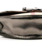 Patent Nova Check Mini Crossbody Bag Pewter