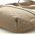 Piuma Calfskin Jumbo GG Embossed Small Belt Bag Good Taupe