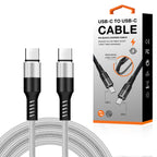 Power Delivery Usb-C To C Fast Charging & Sync Nylon- Braided 5Ft Cable In Silver