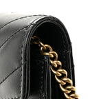 Calfskin Matelasse GG Marmont Chain Wallet Black