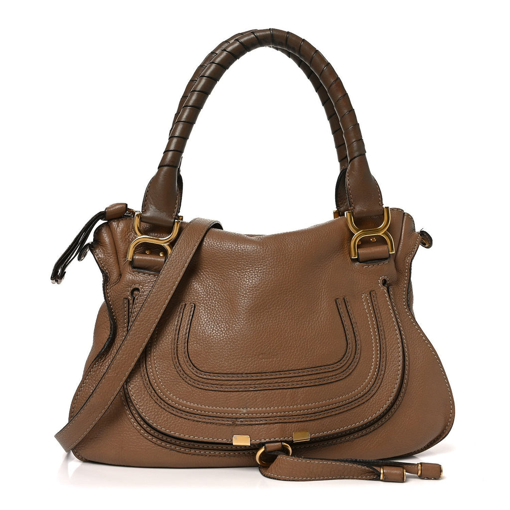 Calfskin Medium Marcie Satchel Desert Taupe