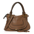 Calfskin Medium Marcie Satchel Desert Taupe