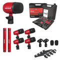 Drum Microphone Kit 7Pc All Metal Drummer Mics Tom/Snare & Cymbals Wired Instrument Drums Set