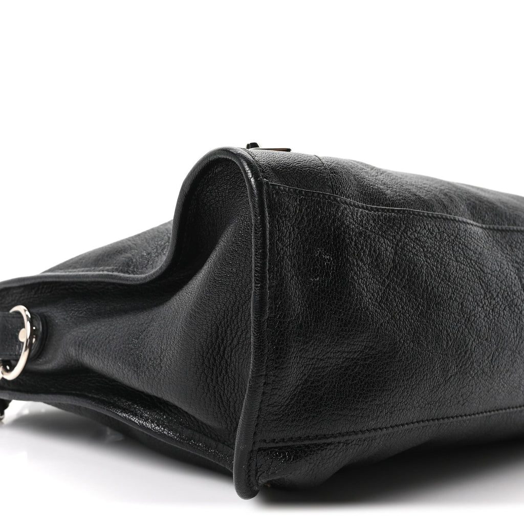 Chevre Silver Metallic Edge Hardware City Black